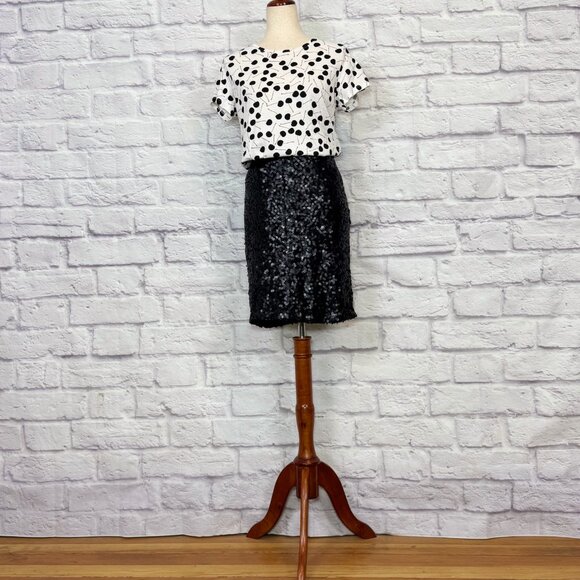 Ann Taylor Black Sequin Pencil Skirt - Picture 5 of 8